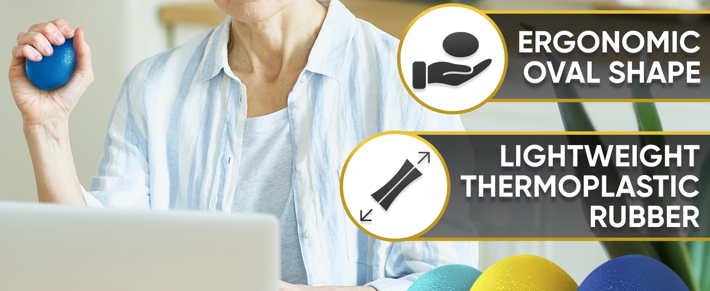 Hand strengthener egg with comfortable ergonomic shape