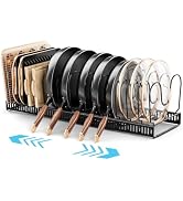 MUDEELA Pot Lids Organizer Rack for Cabinet, Expandable 11.81" to 22.85" Pot and Pan Organizer Ho...