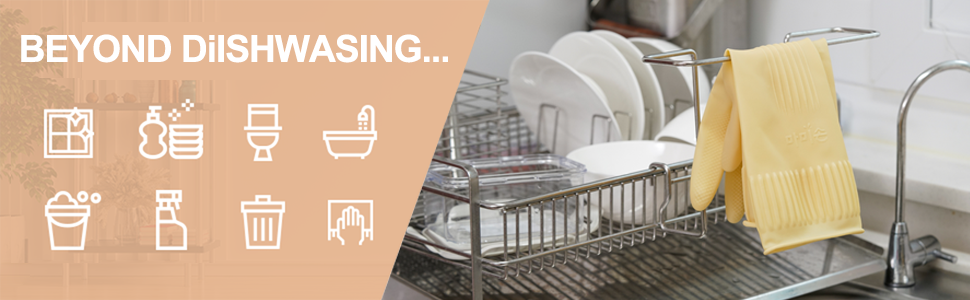 kitchen gloves, dishwashing tools, household cleaning gloves