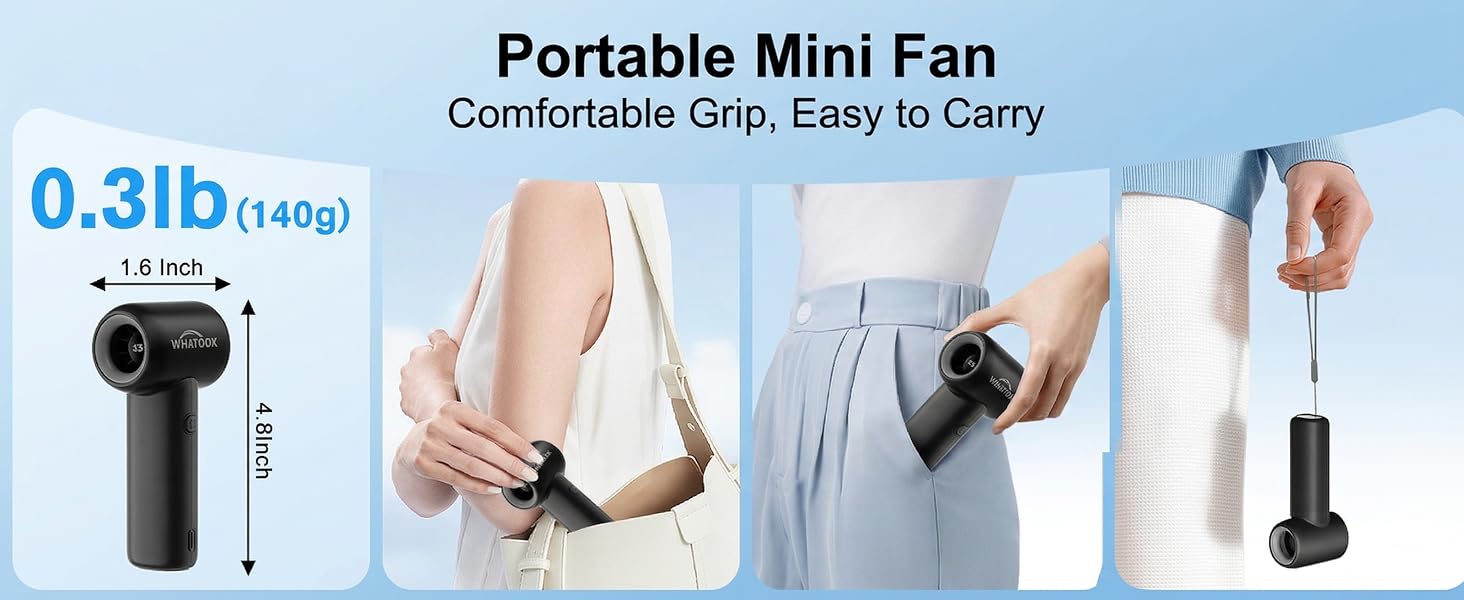 mini small fan portable handheld hand personal held cruise turbo travel rechargeable camping