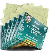 Natural Green Tea Blotting Paper for Oily Skin - 25% Larger Sheets (4.7x3”) - 600 Oil Blotting Sh...