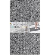 Rzoysia 0.6" Extra Thick No Suction Cups Non Slip Shower Mat, 27.5x16, Two Colors Design Anti-Dir...