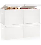 Bagnizer Large 22 Quart Linen Fabric Foldable Storage Bin Cube Organizer Basket with Flip-Top Lid...