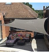 Patio Sun Shade Sail Canopy, 6' x 8' Rectangle Shade Cloth Block Sunshade Fabric - Outdoor Cover ...
