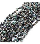 HAAMIIQII 5-8mm Natural African Turquoise Chips Beads Genuine Real Irregular Freeform Chip Loose ...