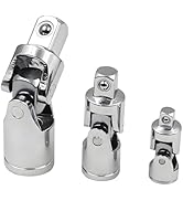 Resze 3-Piece Swivel Socket Set (1/4", 3/8", 1/2") - 360° Rotating Chrome-Plated Steel Adapters f...