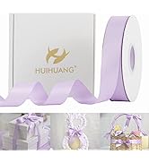 HUIHUANG Satin Ribbon 1 inch Light Purple Satin Ribbon 50 Yards Double Face Silk Satin Ribbons fo...
