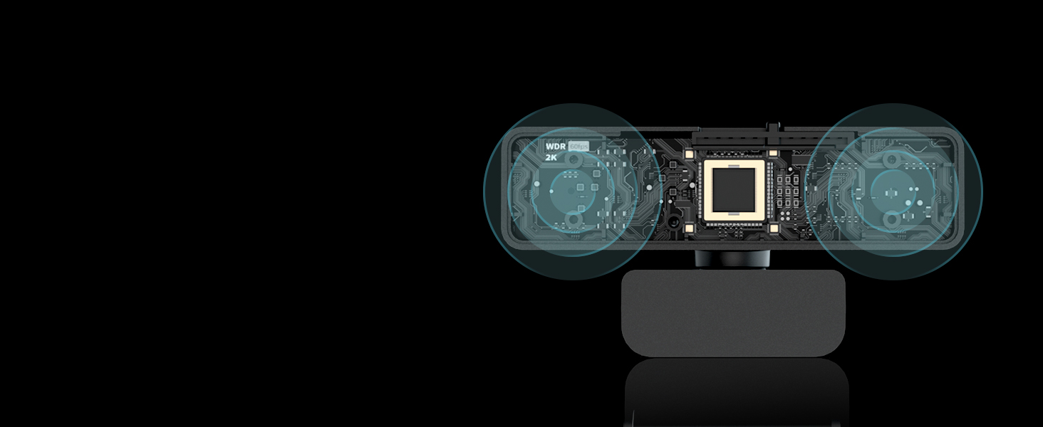 V11 2K Webcam for PC, 1080P 60FPS FHD Web Camera with Microphone&Privacy Cover, USB Plug&Play