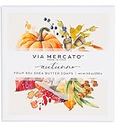 Via Mercato Natale Shea Butter Soap Boutique Luxury Gift Box (Set of 4, 50g Each) - Autunno