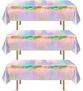 OHOME 3 Pack Iridescent Tablecloth -Taylor birthday decorations - Rectangle Table Covers Birthday...