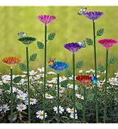 Retyion 8 Pack Bee Watering Station, Bee Bath for Garden Outdoor Yard Decor | Metal Bee Water Fee...