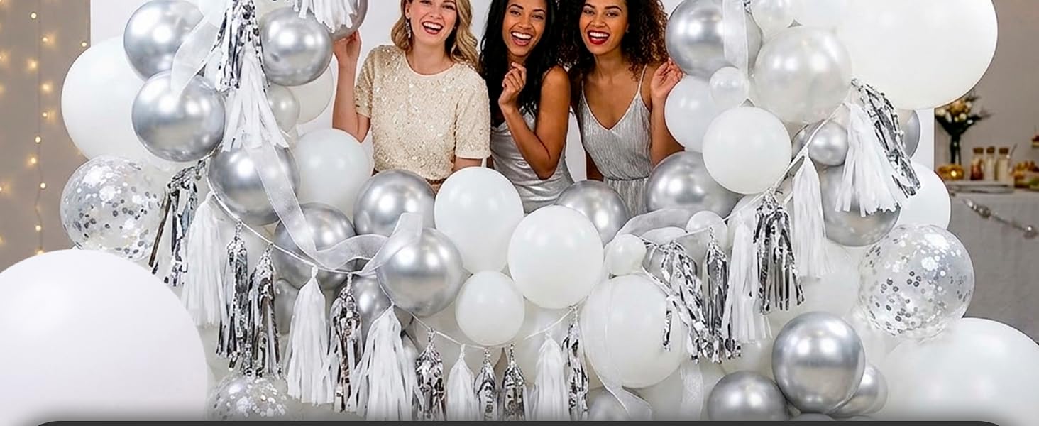 White balloons
