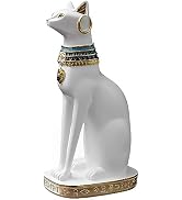 Ni-JASW 12 inch Tall White Egyptian Cat Goddess Bastet Statue, Ancient Egypt Bast Figurines Home ...