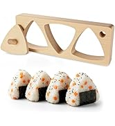 HAPYHOOM 3-in-1 Onigiri Bamboo Rice Ball Mold Set, Come With Press Plate Triangle, Non-Stick, Woo...