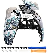 eXtremeRate The Great Wave Touchpad Front Top Shell Compatible with ps5 Controller BDM-010 020 03...