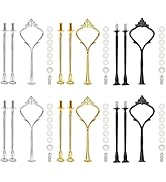 6 Sets Cake Tier Stacking Kit - 3 Tier Stand with Crown Type Cake Tray, Fruit Tray & Silicon Mold...