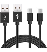 Micro USB Charger Cable,2Pack 6.6FT USB to Micro-USB Cable Designed for Old Kindle E-Readers, Pap...