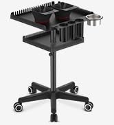 TASALON Rolling Salon Tray on Wheels, Metal Hairstylist Tray Rolling Cart for Hair Salon Station ...