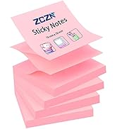 ZCZN 400 Sheets Pop-up Sticky Notes, 3 x 3 Inches, 4 Pads Bright Color Self-Stick Notes, 100 Shee...