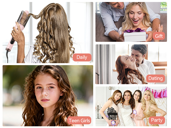 Text reads 'Daily'. Multiple lifestyle images showing hair care routines and social interactions.