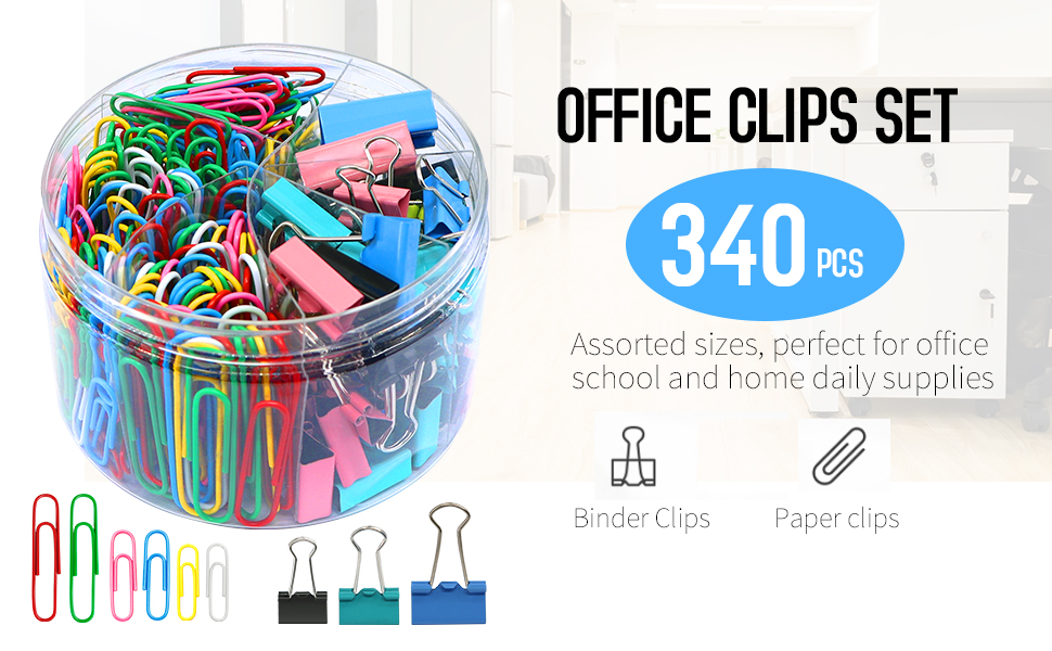 Binder Clips and Paper Clips Set