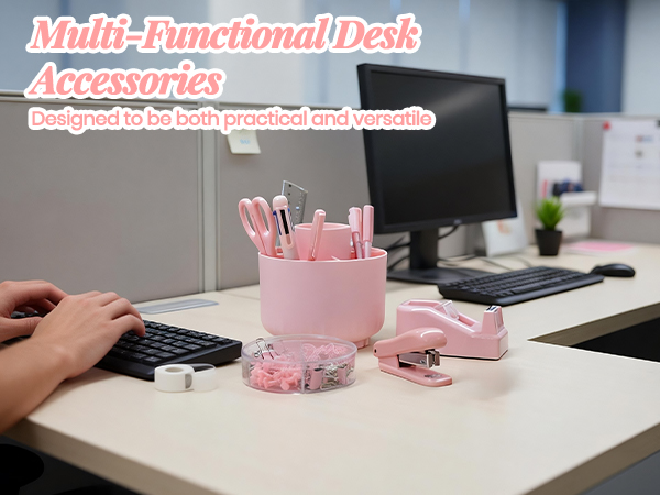 Pink Desk Accessories