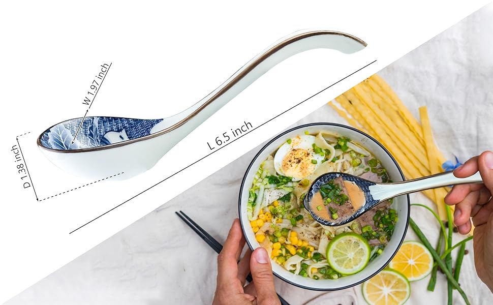 Asian Ceramic Soup Spoon