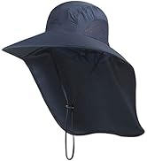 Outdoor Sun Hat for Men with 50+ UPF Protection Safari Cap Wide Brim Fishing Hat with Neck Flap, ...