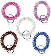 BIHRTC Pack Of 5 Colorful Spring Spiral Coil Keychain Coil Bracelets Stretchy Keychain Key Chain ...