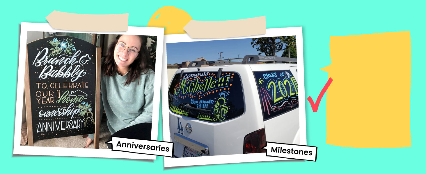 Chalkola chalk markers for special occasions & celebrations such as weddings & graduations