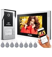 TMEZON WiFi Video Intercom System Doorbell with Camera and 7 Inch Monitor IP Wired Video Door Pho...
