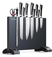 Magnetic Knife Block Without Knives Black Stainless Steel Magnetic Knife Holder Stand with Strong...