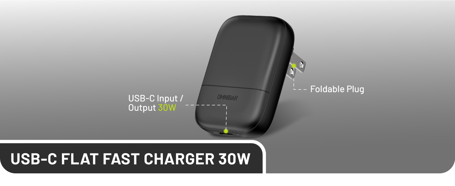30W USB C Charger Block with Foldable Plug
