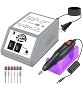 Pinkiou Professional Electric Nail Drill Manicure Filer Kit Nail Polish Machine Set with 6 Acryli...