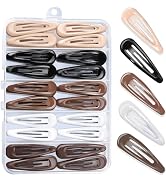 Teenitor 50Pcs Snap Hair Clips,2 Inch Hair Barrettes Hair Clips For Women, Metal Mixed Color, Hai...