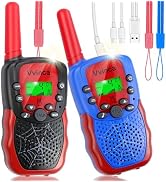 Vvinca Walkie Talkies for Kids Rechargeable, Spider Toys for Ages 3 4 5 6 7 8 9 10 Boys Girls Chr...