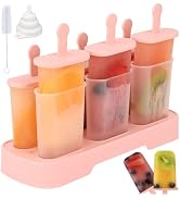 WMKGG Popsicles Molds Set, 6 PCS Ice Pop Mold,Homemade Ice Cream Mould with Sticks, Popsicle Make...