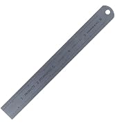 PEC Tools 6" x150mm Steel Ruler, Satin Chrome Finish, Inch/Metric Graduated 16ths/32nds/64ths; 10...