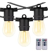 Dott Arts 96ft LED Outdoor String Lights with 32 Shatterproof LED Filament Bulb,2700K Waterproof ...