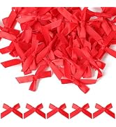 Sentoyou Mini Satin Ribbon Bows - Small Red Bow for Christmas Birthday Party Decorations Sewing C...