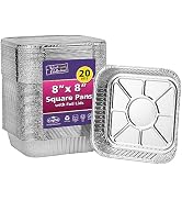 8x8 Aluminum Pans With Lids (20 Pack) 8 Inch Foil Pans With Covers - Cake Pans - Aluminum Square ...
