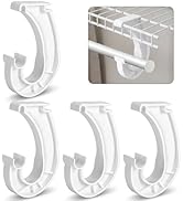 Supforce 4 Pack Closet Rod Brackets, 3/4 Closet Shelf Rod Holder, J-Shaped Closet Rod Support Bra...