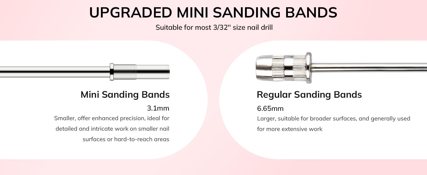 mini sanding bands nail drill bit nail sander for acrylic nail