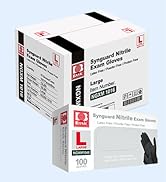 Basic Medical Black Nitrile Exam Gloves - Latex-Free & Powder-Free - heavy duty Case of 1,000