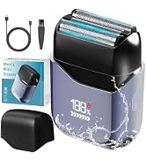 Electric Foil Shavers for Men, Mini Pocket Shaver,100% Waterproof for Wet & Dry Shave,Rechargeabl...