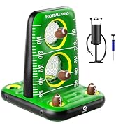 QPAU Inflatable Football Toss Game for Pool – Water Football Target with 4 Balls & 2 Pumps, Dual ...