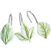 Leaf Shower Curtain Hooks, Decorative Shower Curtain Rings, CHICTIE Rust Proof Stainless Steel Sh...