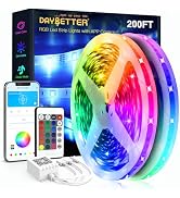DAYBETTER Led Strip Lights 200 ft (2 Rolls of 100 ft) Ultra Long Smart Light Strips with App Voic...