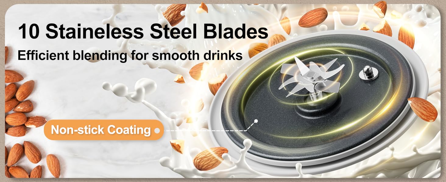 Automatic Nut Milk Maker Almond Milk Maker with Delay Start/Keep Warm/Boil Water