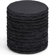 13 Pieces Slate Drink Coasters, GOH DODD 4 Inch Black Coasters Stone Coaster Set, Laser Engraving...